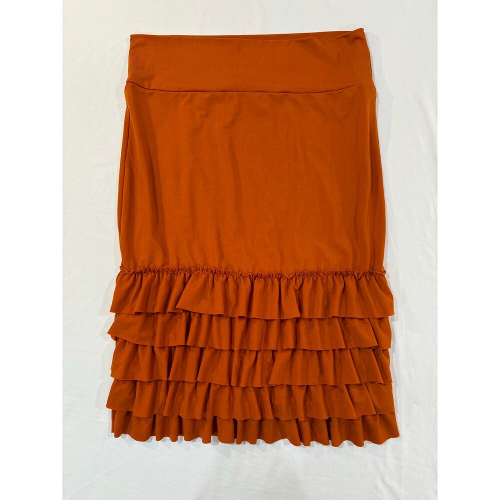 Peekaboo Chic Orange Ruffled Slip Skirt Extender Size L/XL